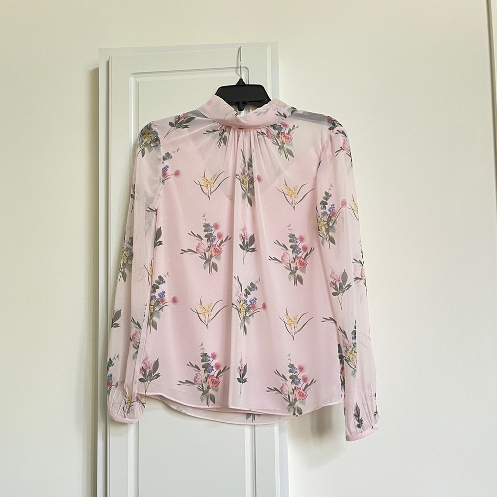 Ted Baker Floral Sheer Print Collared Blouse